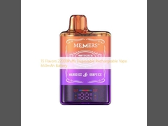 15 รสชาติ 22000 ปั๊ฟ ไวเปอร์ถังใหม่ 650mAh แบตเตอรี่